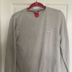 For sale - one Nike velour gray sweater